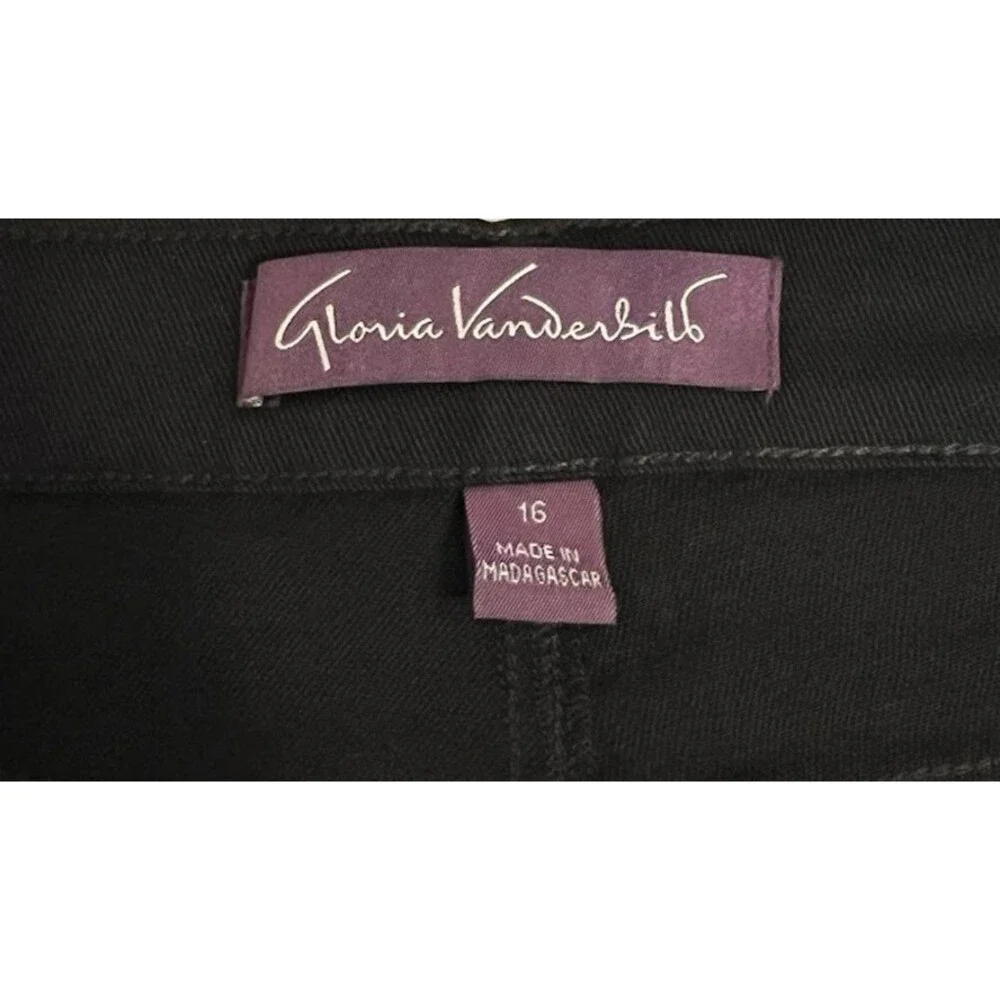 GLORIA VANDERBILT Amanda Black Slimming Stretch Denim Jeans 16 Average NWT - Picture 4 of 8